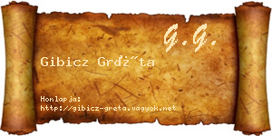 Gibicz Gréta névjegykártya
